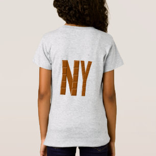 T-shirt Jersey fin dos fille CHOCOLAT NEW YORK