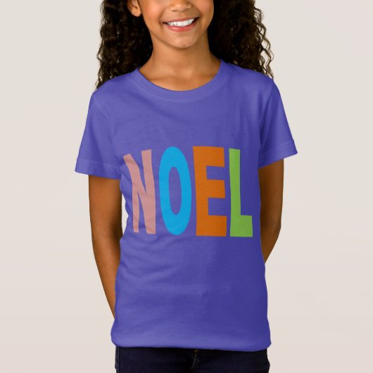 T-shirt jersey fin pourpre Design NOEL (Devant)