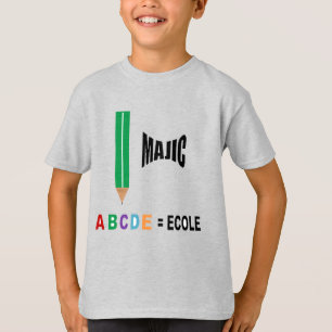 T-shirt jersey gris bruyère  Magic ECOLE