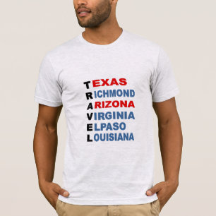 T-shirt jersey gris cendré homme TRAVEL USA