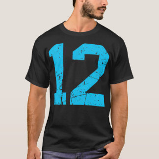 T-shirt Jersey Lucky Numéro #12 Sport Uniforme Sky Blue Vi