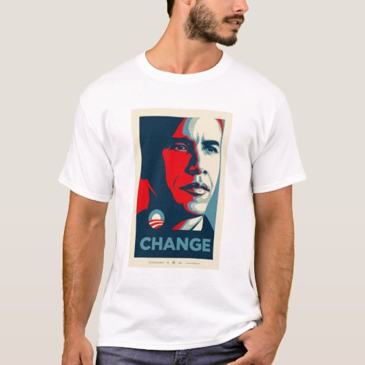 T-shirt jersey noir et rouge d'obama (Devant)