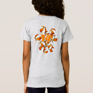 T-Shirt jersey numéro orange blanc de l'équipe couleurs ba