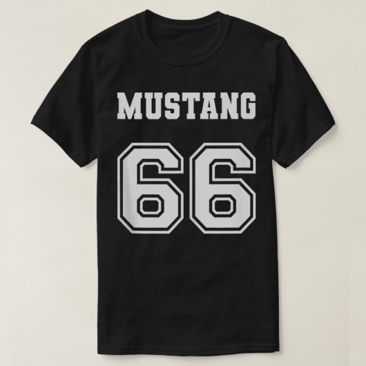 T-shirt Jersey Style Classic Mustang 66 1966 Horse Airplan (Design devant)