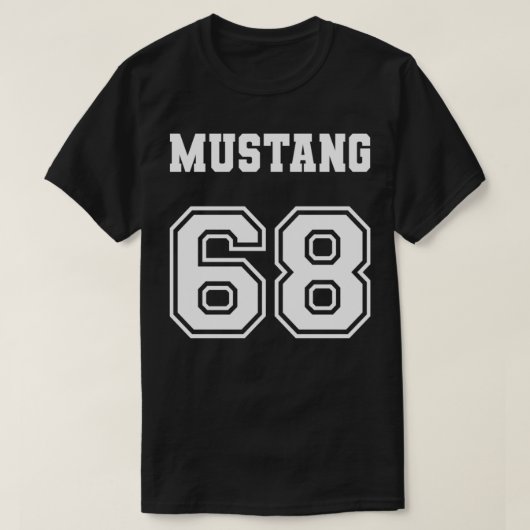 T-shirt Jersey Style Classic Mustang 68 1968 Horse Airplan (Design devant)