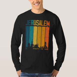 T-shirt Jérusalem Israël Rétro Vintage Coucher de soleil T