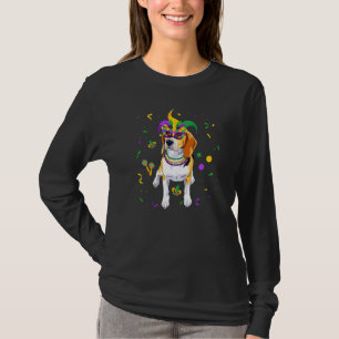 T-shirt Jester Beads & Mask Beagle Chien Propriétaire Mard