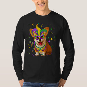 T-shirt Jester Beads & Mask Corgi Propriétaire de Chien Ma