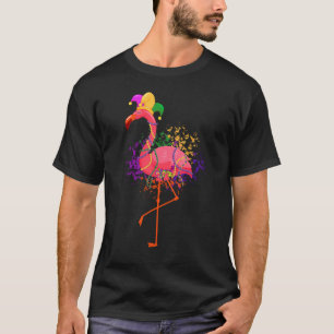 T-shirt Jester Flamant rose rose Oiseau mignonne Mardi Gra