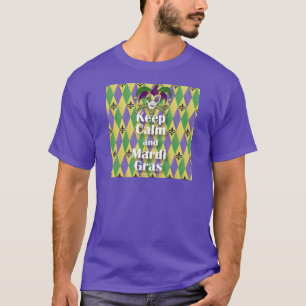 T-shirt Jester Mask Keep Calm and Mardi Gras