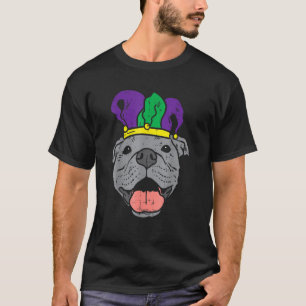 T-shirt Jester Pitbull Face Mardi Gras Pittie Chien Hommes