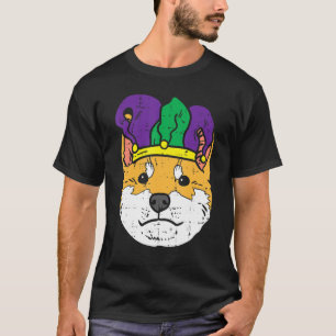 T-shirt Jester Shiba Inu Face Mardi Gras Chiens Japonais H