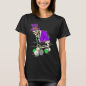 T-shirt Jester Skeleton Billiard Player Mardi Gras Cool Po (Devant)