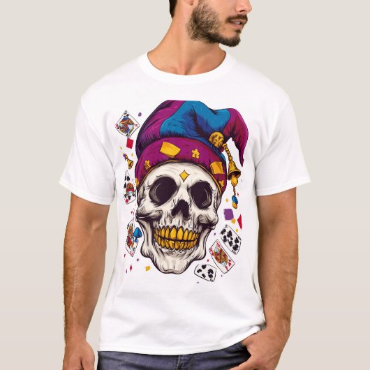 T-shirt Jester Skull Trickster (Devant)