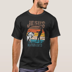 T-shirt Jésus a aussi une histoire de poisson trop rétro v