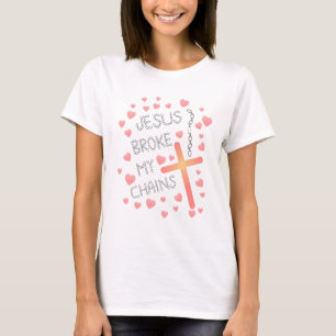 T-shirt Jésus a cassé ma croix de pêche de chaînes ave