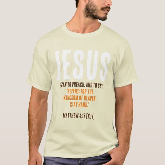 T-shirt JÉSUS A Commencé À Prêcher. Couleurs du jour de l' (Devant)
