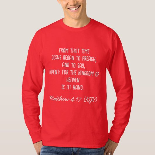 T-shirt JÉSUS a commencé à prêcher le long-manches de Noël (Devant)