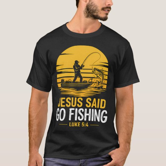 T-shirt Jésus a dit allons pêcher (Devant)
