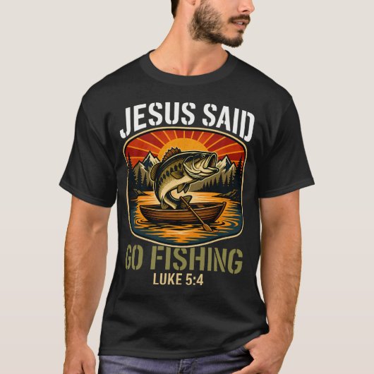 T-shirt Jésus a dit allons pêcher (Devant)
