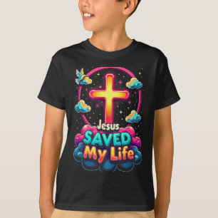 T-shirt Jésus a sauvé ma vie Croix Chrétiens Bible Religio