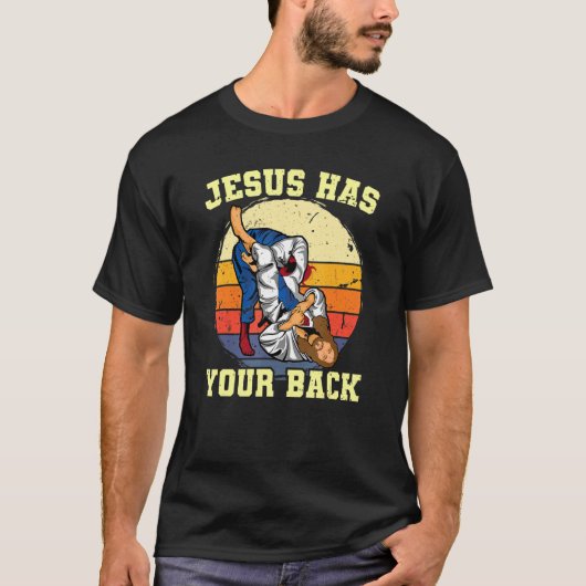 T-shirt Jésus A Ton Dos Bjj Brésilien Jiu Jitsu (Devant)