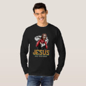 T-shirt Jésus A Ton Dos Jiujitsu (Devant entier)