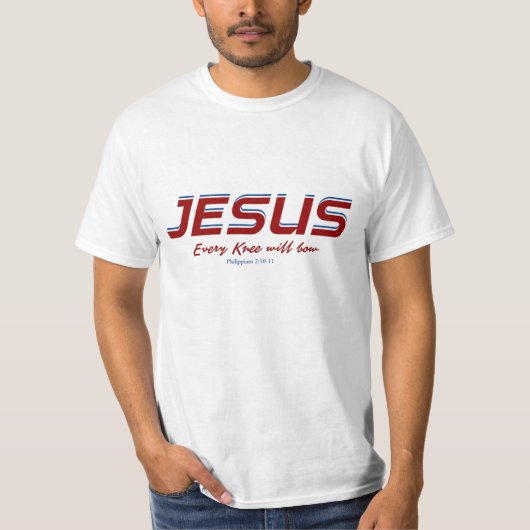 T-shirt Jésus à tous les genoux coursera les Philippiens 2 (Devant)