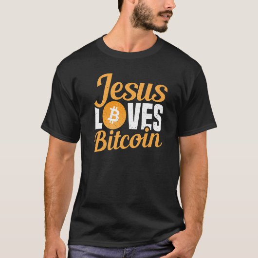 T-shirt Jésus aime Bitcoin Cryptomonnaie Crypto Btc Hold (Devant)