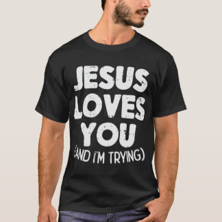 T-shirt Jésus Aime Je Tente Drôle Dieu Foi Christian Gi