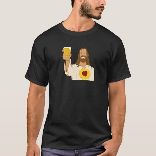 T-shirt Jésus aime la bière (Devant)