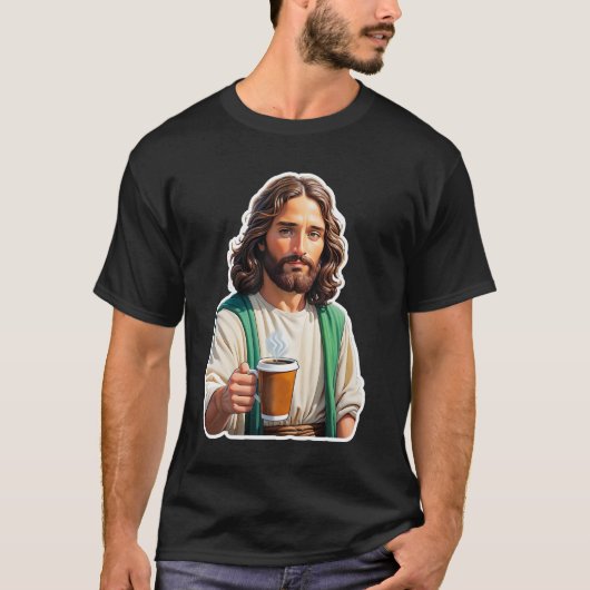 T-shirt Jésus aime le café (Devant)