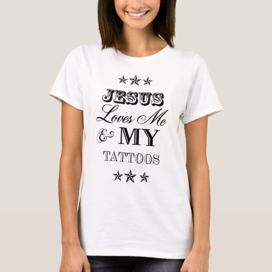 T-shirt Jésus aime moi et mes tatouages (Devant)