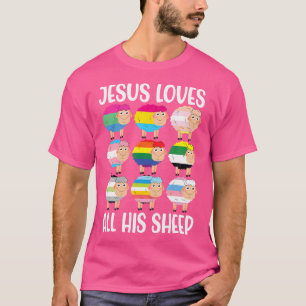 T-shirt Jésus Aime Tous Ses Moutons Gay Lesbian Lgbt Ally 