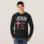 T-shirt Jésus Alpha Omega First Last Start End Christi (Devant entier)