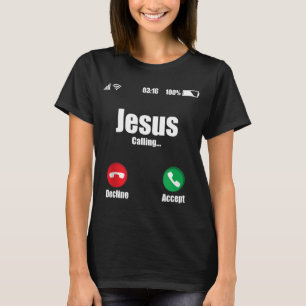 T-shirt Jésus Appelle Mobile Phone Call Design Religieux