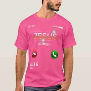 T-shirt Jésus Appelle Un Téléphone Cellulaire Drôle Appele