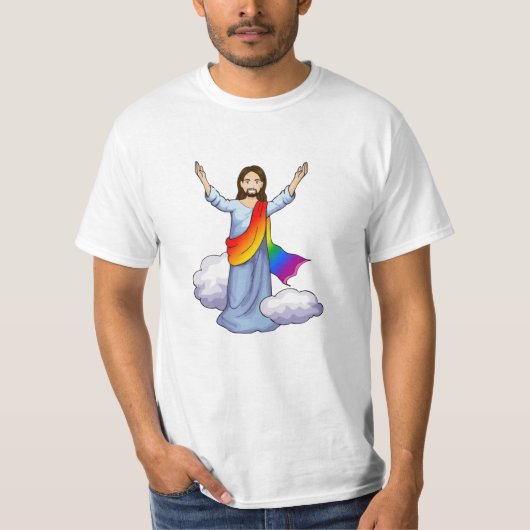 T-shirt Jésus arc-en-ciel (Devant)