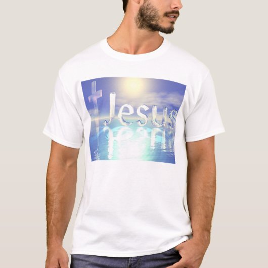 T-shirt Jésus bleu (Devant)
