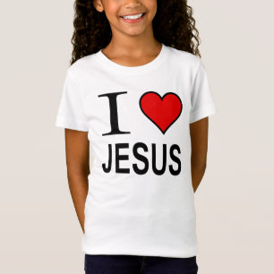 T-Shirt Jésus cadeaux J'aime le logo de Jésus sur la poupé
