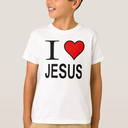 T-shirt Jésus cadeaux J'aime le logo de Jésus sur le t-shi (Devant)