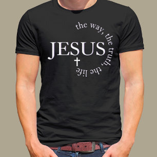 T-shirt Jésus chemin, vérité, vie Jean 14:6 Croix
