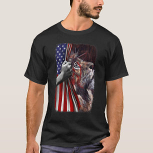 T-shirt Jésus chrétien Lion de Juda Drapeau américain État