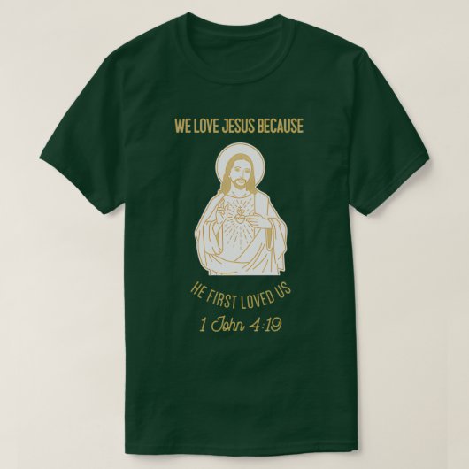 T-shirt Jésus Christ avec le dicton Nous vous aimons Jésus (Design devant)