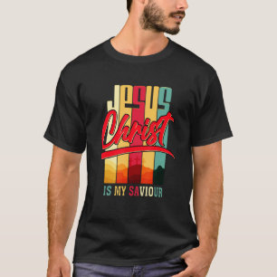 T-shirt Jésus Christ Est Mon Sauveur Pour Christian Retro