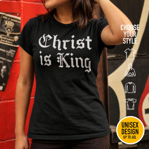 T-shirt Jésus-Christ est Roi - style gothique grunge érodé