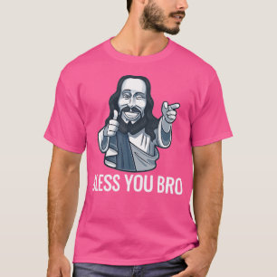 T-shirt Jésus Christ Graphique Dieu Vous Bénir Bro Funny s