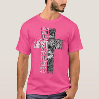 T-shirt Jésus-Christ Lion De La Tribu Juda Croix Lion De