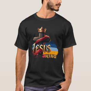 T-shirt Jésus-Christ Seigneur Roi Couronne Croix Foi Chrét