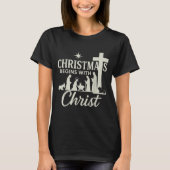 T-shirt Jesus Christmas Begins With Christ Pjs Pajamas Tod (Devant)